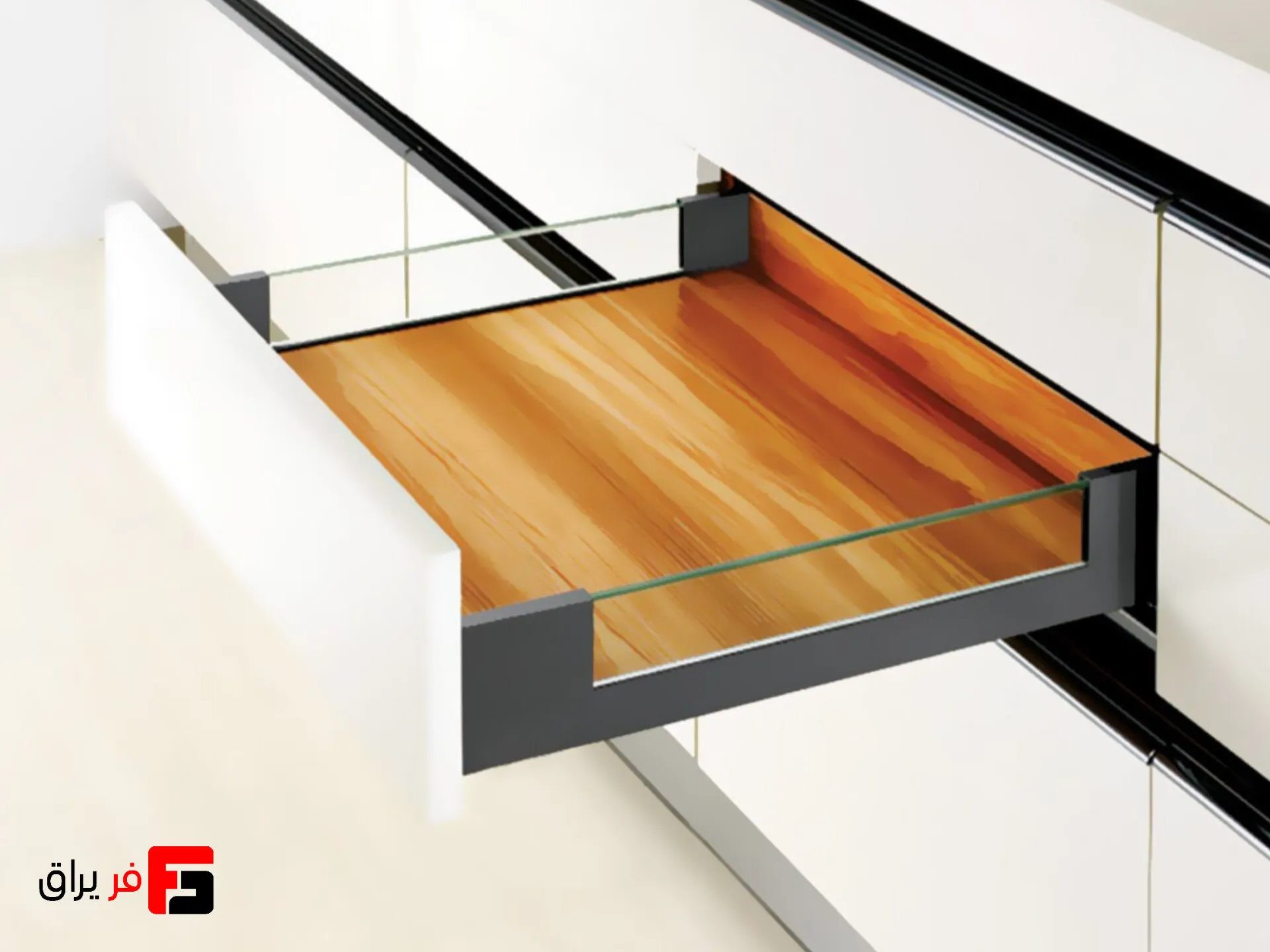 ریل اسلیم شیشه ارتفاع 106mm
