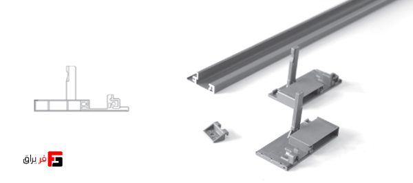 لوازم اینر ریل اسلیم با براکت شیشه جلو و ارتفاع 106mm - فانتونی B493 - Image 3