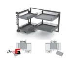مجیک کرنر دو طبقه کریستال زیر صفحه با آرامبند عرض یونیت900mm فانتونی D103 , D104 - Image 4
