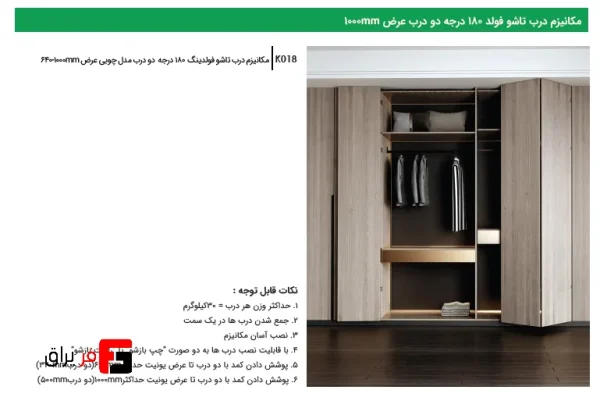 180 degree folding door mechanism