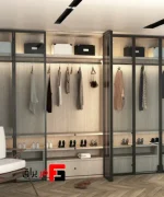 Aluminum profile double folding door mechanism