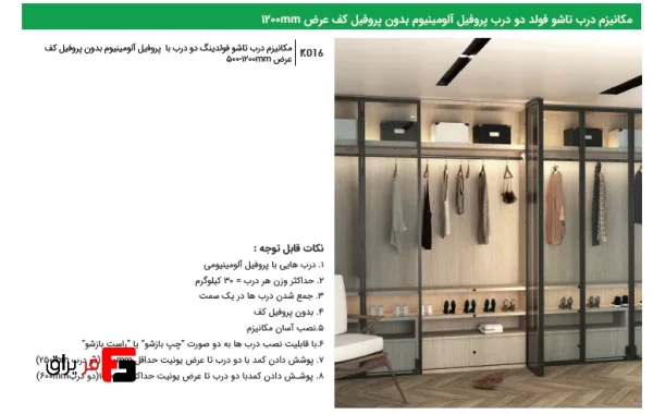 Aluminum profile double folding door mechanism