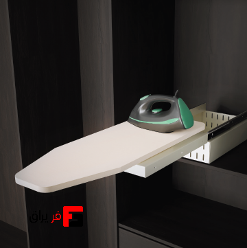 Desktop rail ironing table with swivel base and folding top