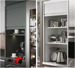 Electric air mechanism for roller shutter door (glass)