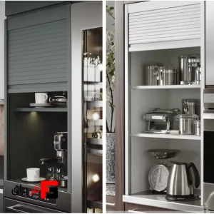 Electric air mechanism for roller shutter door (glass)