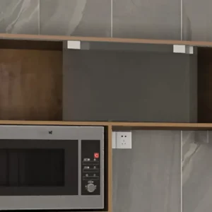 Frameless built-in glass rail door air mechanism (without floor rail) with brace