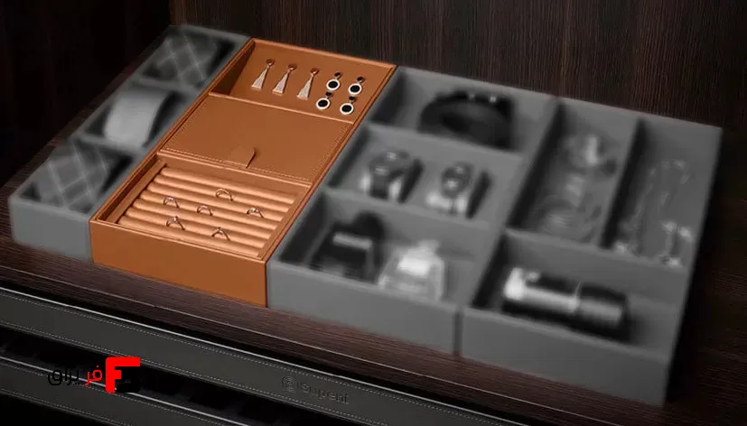 French style combination leather box for earrings and rings