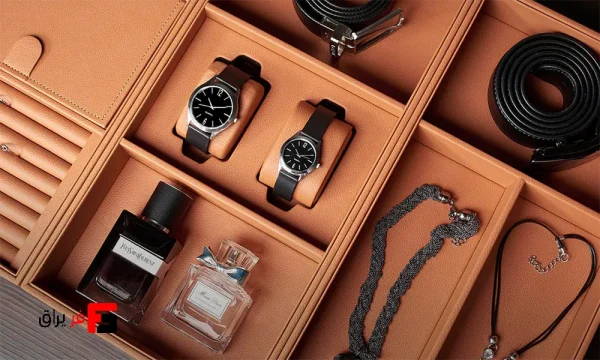 French style combination leather watch and belt box