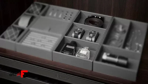 French style combination leather watch and belt box