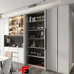 Hinged door mechanism for single wooden pocket door wardrobe