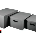 Portable leather box, gray, size S, M, L