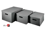 Portable leather box, gray, size S, M, L