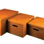 Portable leather box, orange, size S, M, L