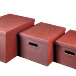 Portable red leather box, size S, M, L