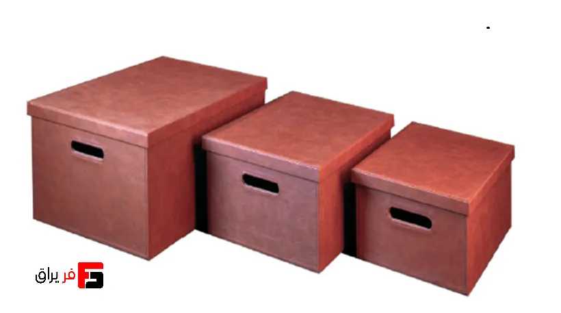 Portable red leather box, size S, M, L