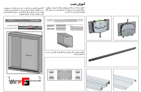 Topline built-in rail door mechanism with 2400mm brace