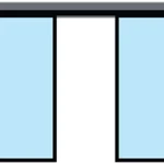 Wall-hung mechanism 4800mm, two single-wall doors, aluminum profile, symmetrical construction, manual synchronization