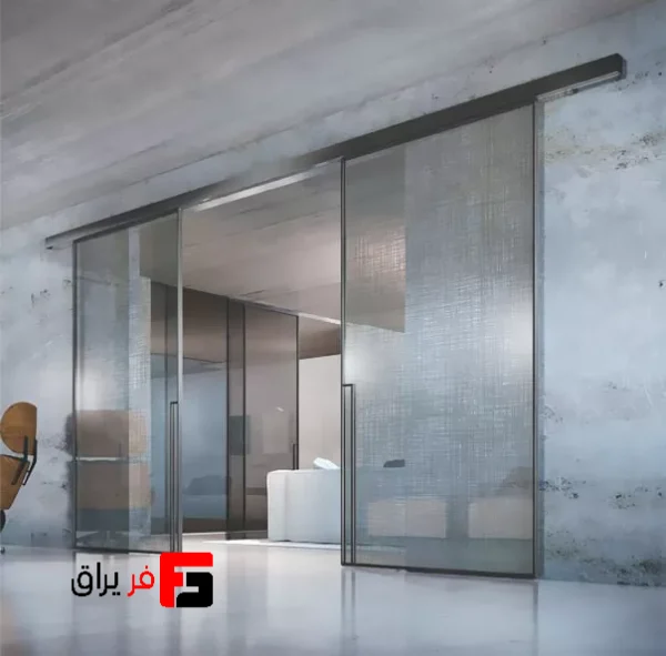 Wall-hung mechanism 5400mm, two single-wall doors, aluminum profile, symmetrical construction, electric, synchronized