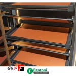 استند جا کفشی کمدی گََردان 4 طبقه طوسی نارنجی فرنچ استایل