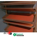استند جا کفشی کمدی گََردان 4 طبقه موکا قرمز فرنچ استایل