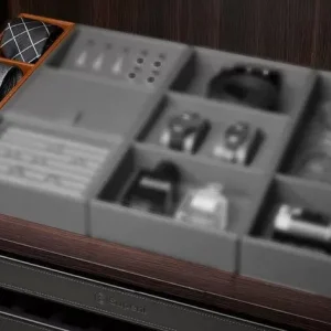 French style combination leather tie box