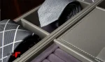 French style combination leather tie box
