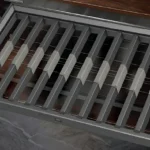 رک ریلی جای شلوار چرمی رنگ طوسی فرنچ استایل