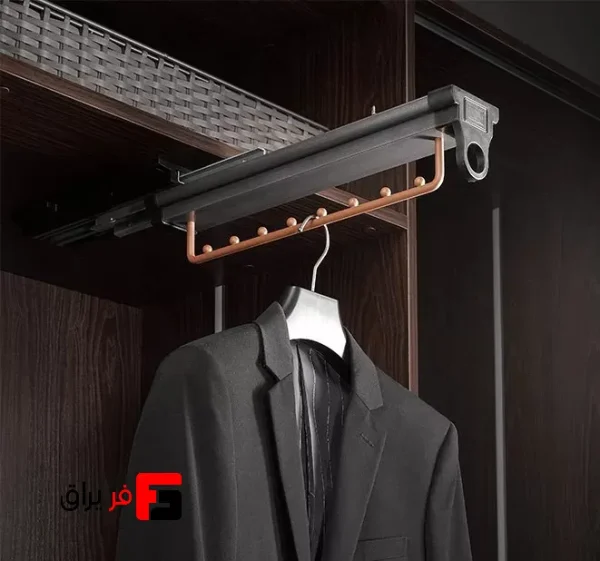 رک ریلی هنگر لباس سقفی رنگ طوسی نارنجی فرنچ استایل
