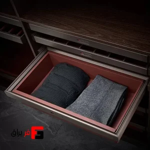 سبد چرمی ریلی رنگ موکا قرمز فرنچ استایل