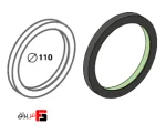 Black circular handle, diameter 110mm, Rilo model