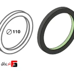 Black circular handle, diameter 110mm, Rilo model