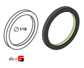 Black circular handle, diameter 110mm, Rilo model