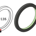 Black circular handle, diameter 135mm, Zeno model