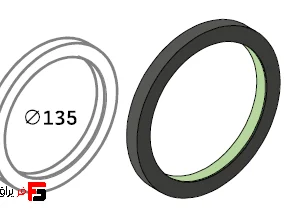 Black circular handle, diameter 135mm, Zeno model