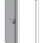 Compact 180 degree double door fold-swing mechanism