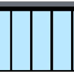 Double-walled linkage mechanism 7200mm, six movable doors, electric construction aluminum profile