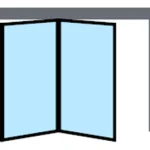 Folding mechanism 2400mm, three doors, center, aluminum profile