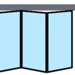 Folding mechanism 3200mm, four corner doors, aluminum profile