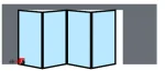 Folding mechanism 3200mm, four corner doors, aluminum profile
