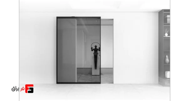 Invisible Wall Hanger Mechanism 2400mm Single Door Aluminum Profile Single Wall Construction Without Profile
