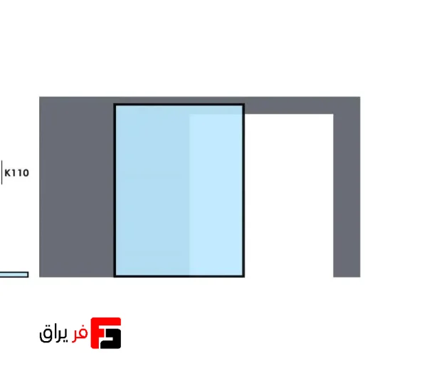 Invisible Wall Hanger Mechanism 2400mm Single Door Aluminum Profile Single Wall Construction Without Profile