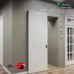 Invisible wall-hung mechanism for single-walled wooden door without floor profile