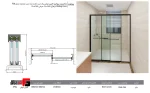 Mechanism and profile of a shower cabin with one fixed door and one movable door, Sliding Door Flat model