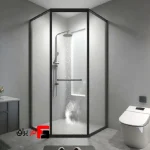 Mechanism and profile of the Corner Diamond in Flying Door shower cabin model, right opening