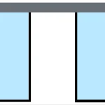 Roof Hang Mechanism 4200mm Double Glass Doors Double Glazed Aluminum Profile Symmetrical Construction Electric Synchronized