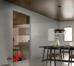 Roof Hanger Mechanism 2400mm Single Frameless Glass Door Manual Construction with Door Width 700-1200mm