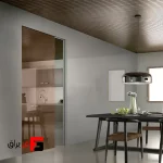 Roof Hanger Mechanism 2400mm Single Frameless Glass Door Manual Construction with Door Width 700-1200mm