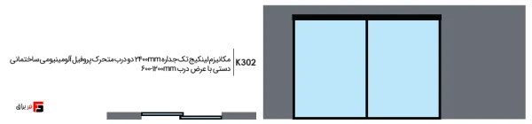 Single-wall 2400mm double sliding door linkage mechanism, manual construction aluminum profile