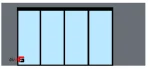 Single-wall linkage mechanism 4800mm, four-door electric aluminum profile sliding door