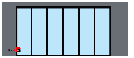 Single-wall linkage mechanism 7200mm, six movable doors, manual construction aluminum profile
